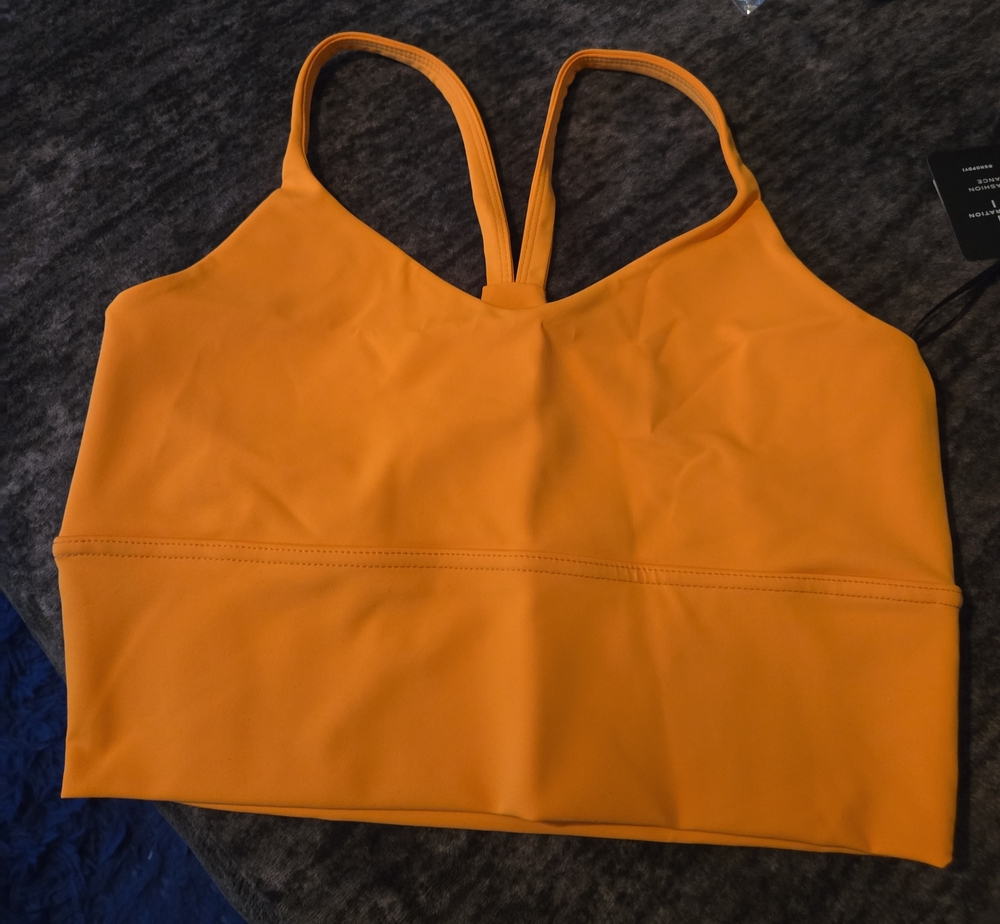 Women's Orange Vneck Elevate Bra